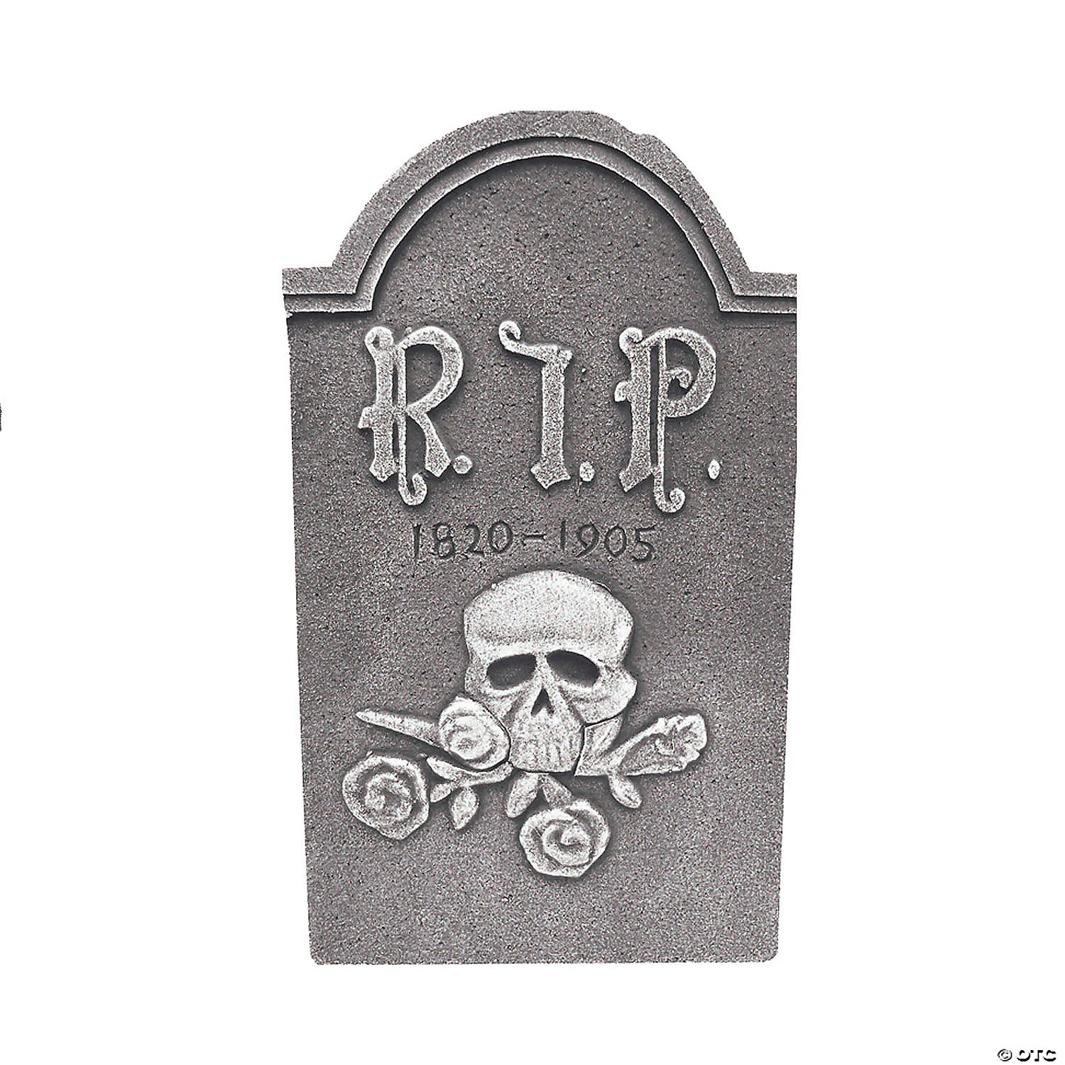 19" Gravestone RIP Skull Rose Decoration 1 19" Gravestone RIP Skull Rose Decoration