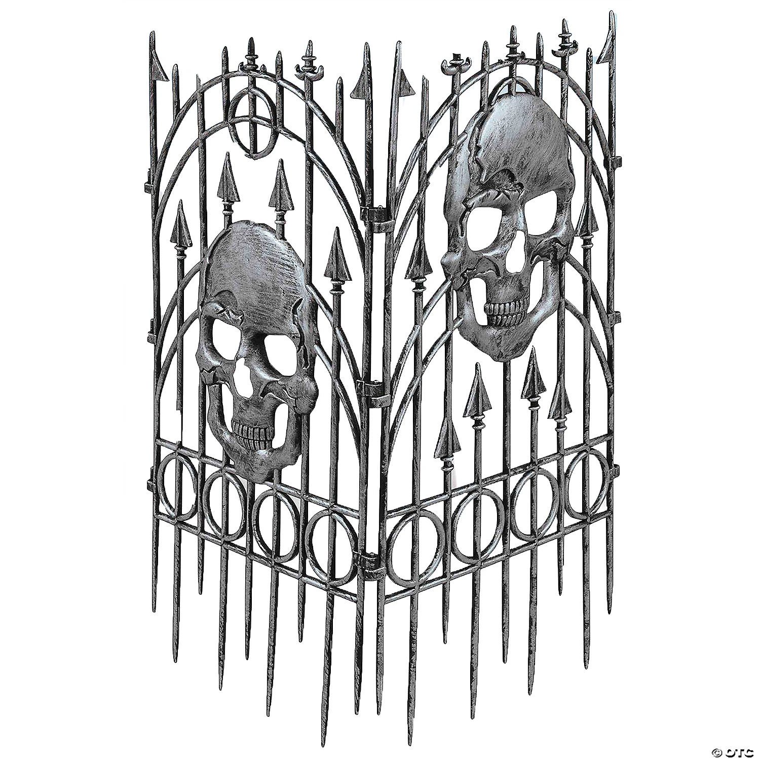 24" X 36" Silver Skull Fence Decoration - 2 Pc. 1 24" X 36" Silver Skull Fence Decoration - 2 Pc.