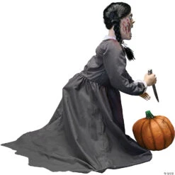 36" Lunging Pumpkin Carver Animated Prop -Halloween Decoration Sale 36 lunging pumpkin carver animated proptt60260 a02