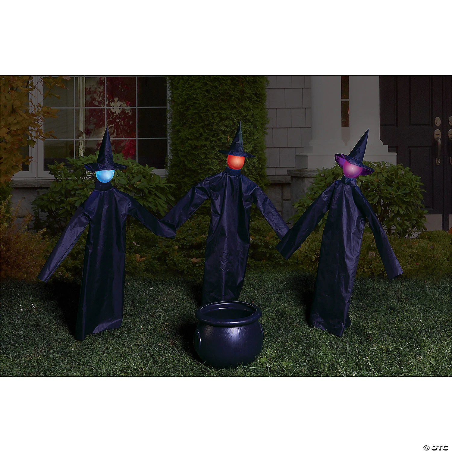 36" Witty Witches With Cauldron Decoration - Set Of 3 2 36" Witty Witches With Cauldron Decoration - Set Of 3 - Image 2