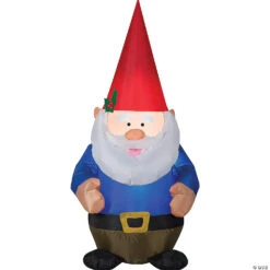 4 Ft. Blow-Up Inflatable Gnome With Built-In LED Lights Outdoor Yard Decoration