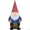 4 Ft. Blow-Up Inflatable Gnome With Christmas Hat & Built-In LED Lights Outdoor Yard Decoration