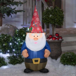 4 Ft. Blow-Up Inflatable Gnome With Christmas Hat & Built-In LED Lights Outdoor Yard Decoration 5 4 Ft. Blow-Up Inflatable Gnome With Christmas Hat & Built-In LED Lights Outdoor Yard Decoration -Halloween Decoration Sale 4 ft blow up inflatable gnome with christmas hat and built in led lights outdoor yard decorationss117170g a02