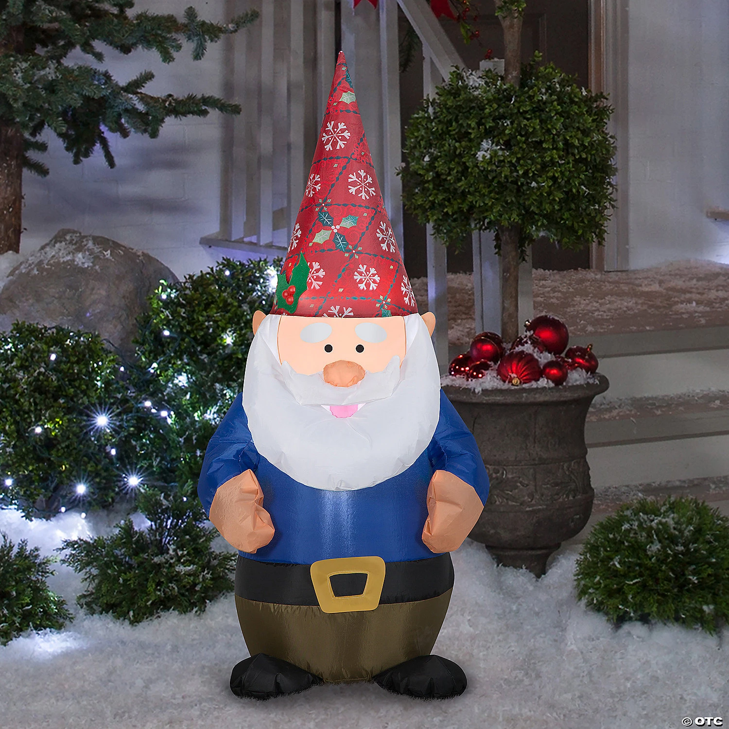 4 Ft. Blow-Up Inflatable Gnome With Christmas Hat & Built-In LED Lights Outdoor Yard Decoration 3 4 Ft. Blow-Up Inflatable Gnome With Christmas Hat & Built-In LED Lights Outdoor Yard Decoration - Image 3