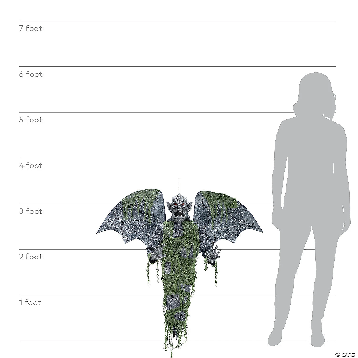 40" Hanging Gargoyle Prop Halloween Decoration 3 40" Hanging Gargoyle Prop Halloween Decoration - Image 3