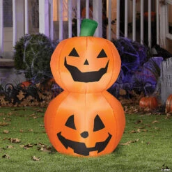 42" Blow-Up Inflatable Pumpkin Stack With Built-In LED Lights Outdoor Yard Decoration -Halloween Decoration Sale 42 blow up inflatable pumpkin stack with built in led lights outdoor yard decorationss58231g a02