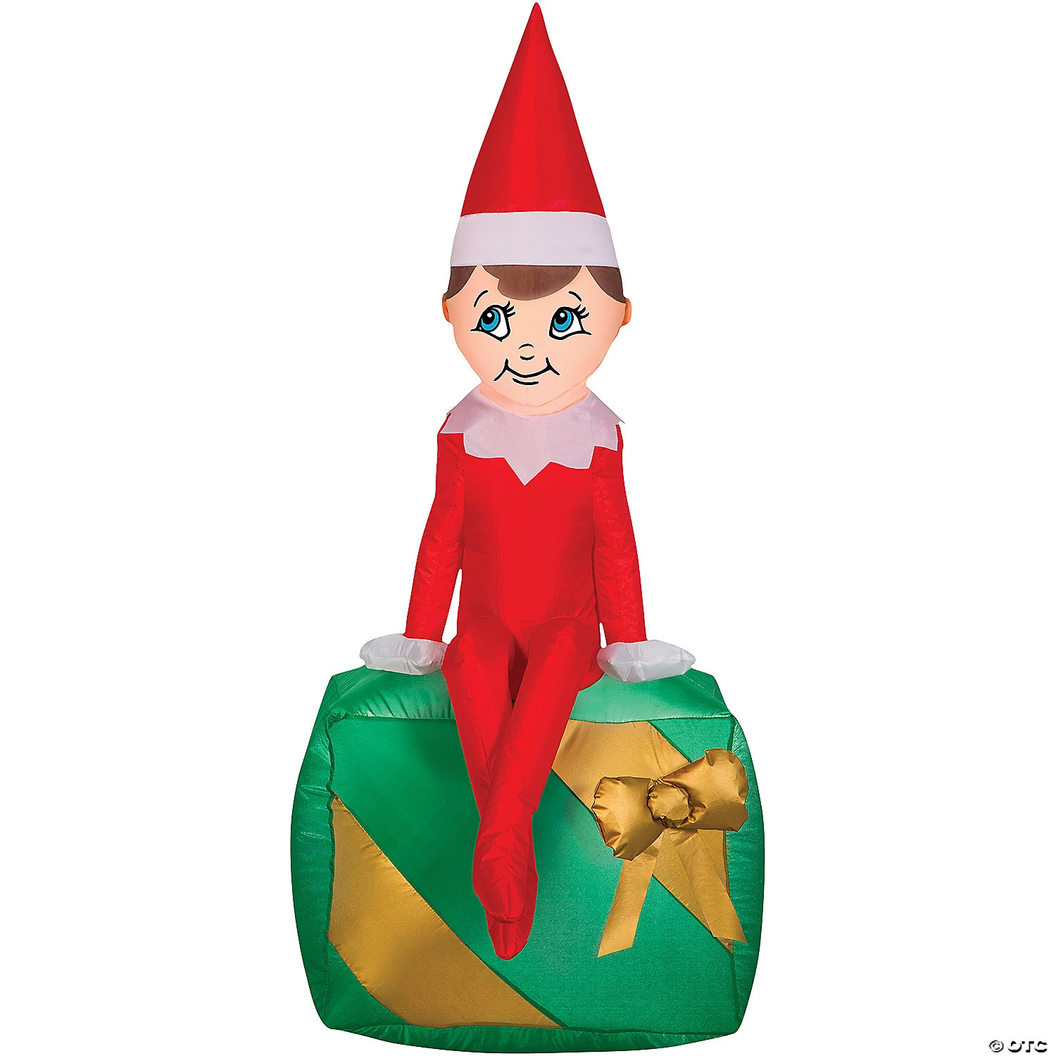 42" Elf On Present Airblown Outdoor Yard Decoration 1 42" Elf On Present Airblown Outdoor Yard Decoration
