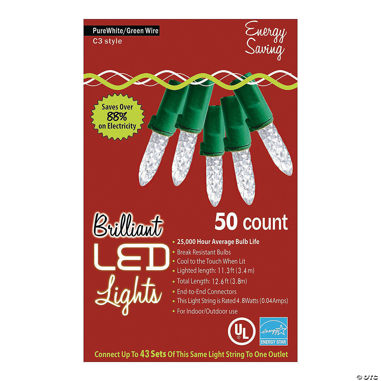50-Count C3 LED Clear Holiday String Lights 1 50-Count C3 LED Clear Holiday String Lights