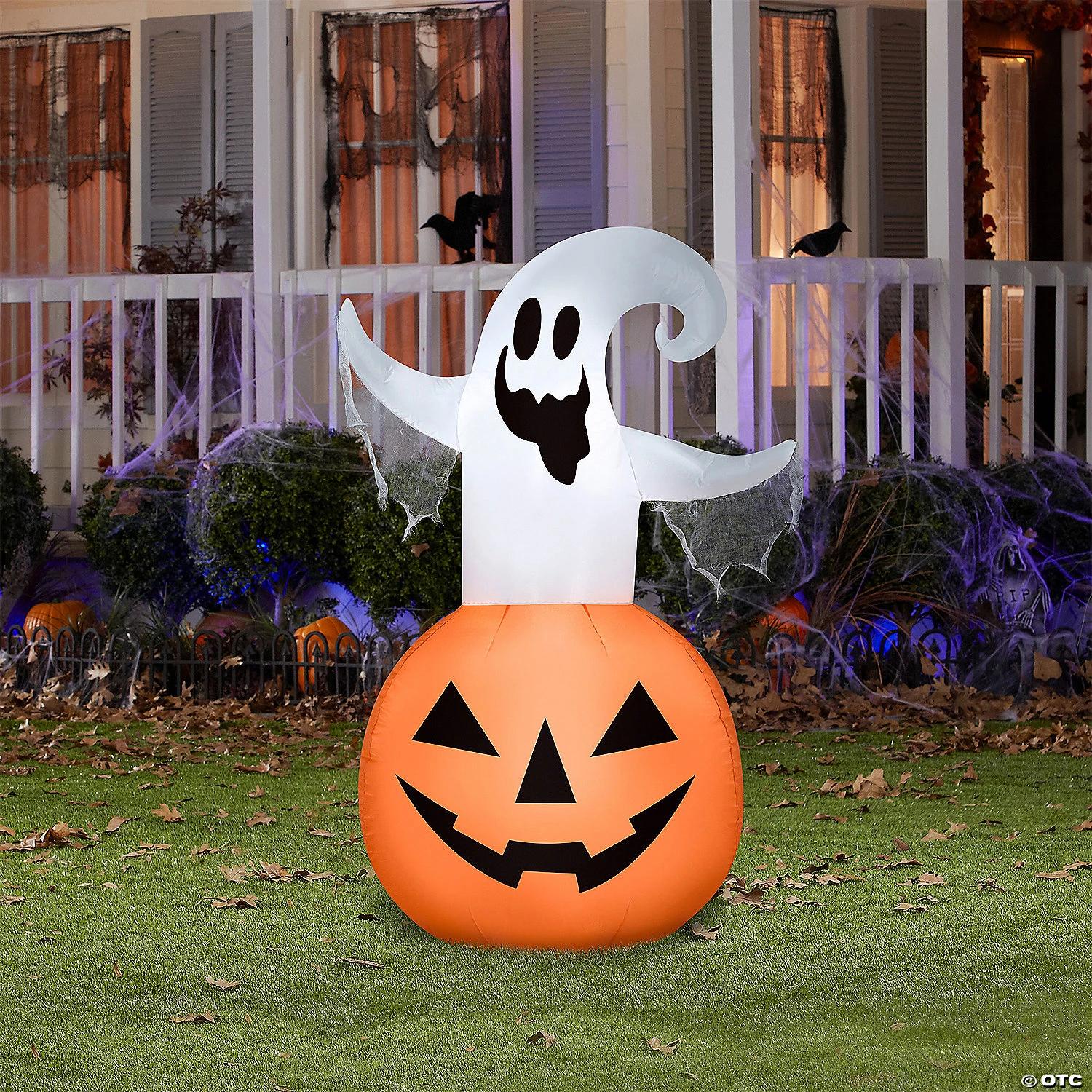 53" Blow-Up Inflatable Ghost Jack-O’-Lantern With Built-In LED Lights Outdoor Yard Decoration 2 53" Blow-Up Inflatable Ghost Jack-O’-Lantern With Built-In LED Lights Outdoor Yard Decoration - Image 2