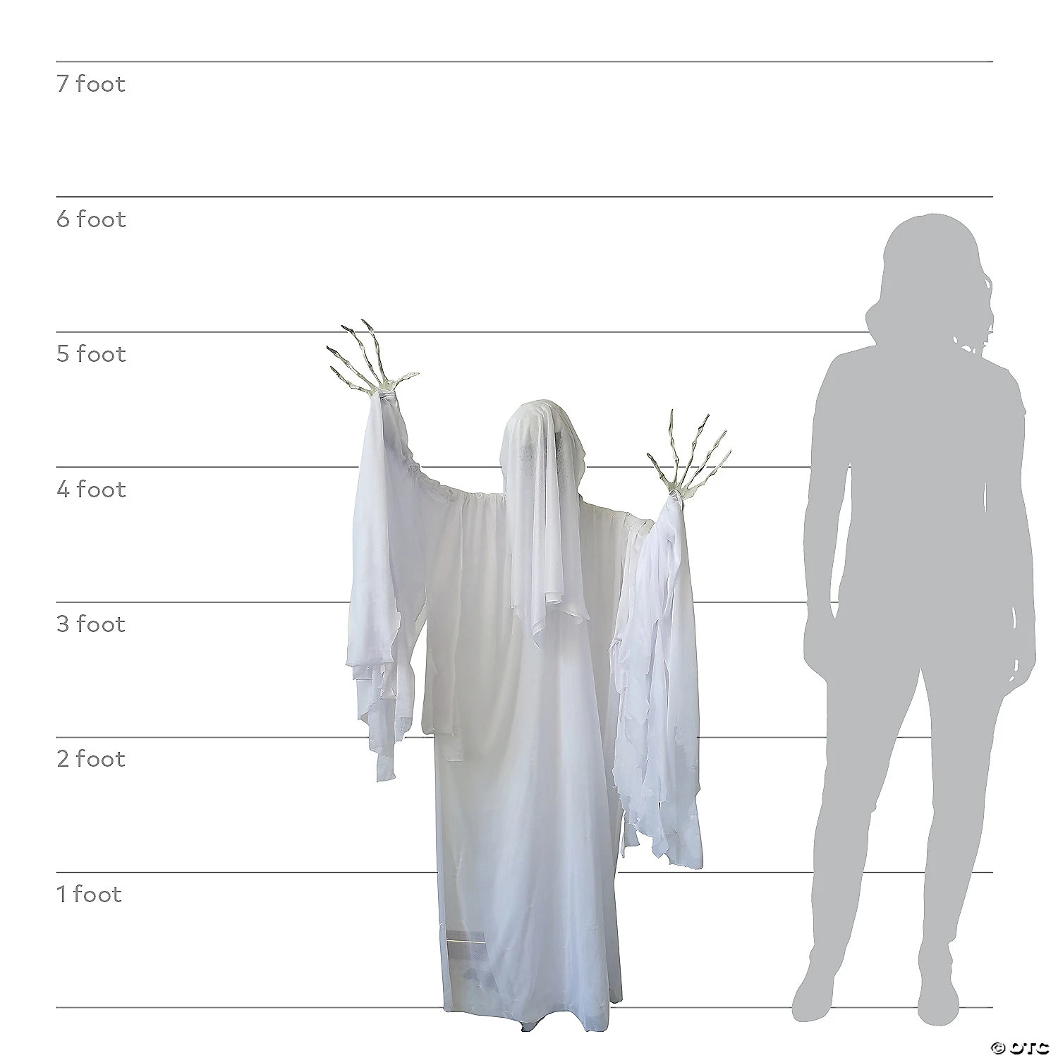 53" Clawing Ghost LIfesize Animated Prop 2 53" Clawing Ghost LIfesize Animated Prop - Image 2