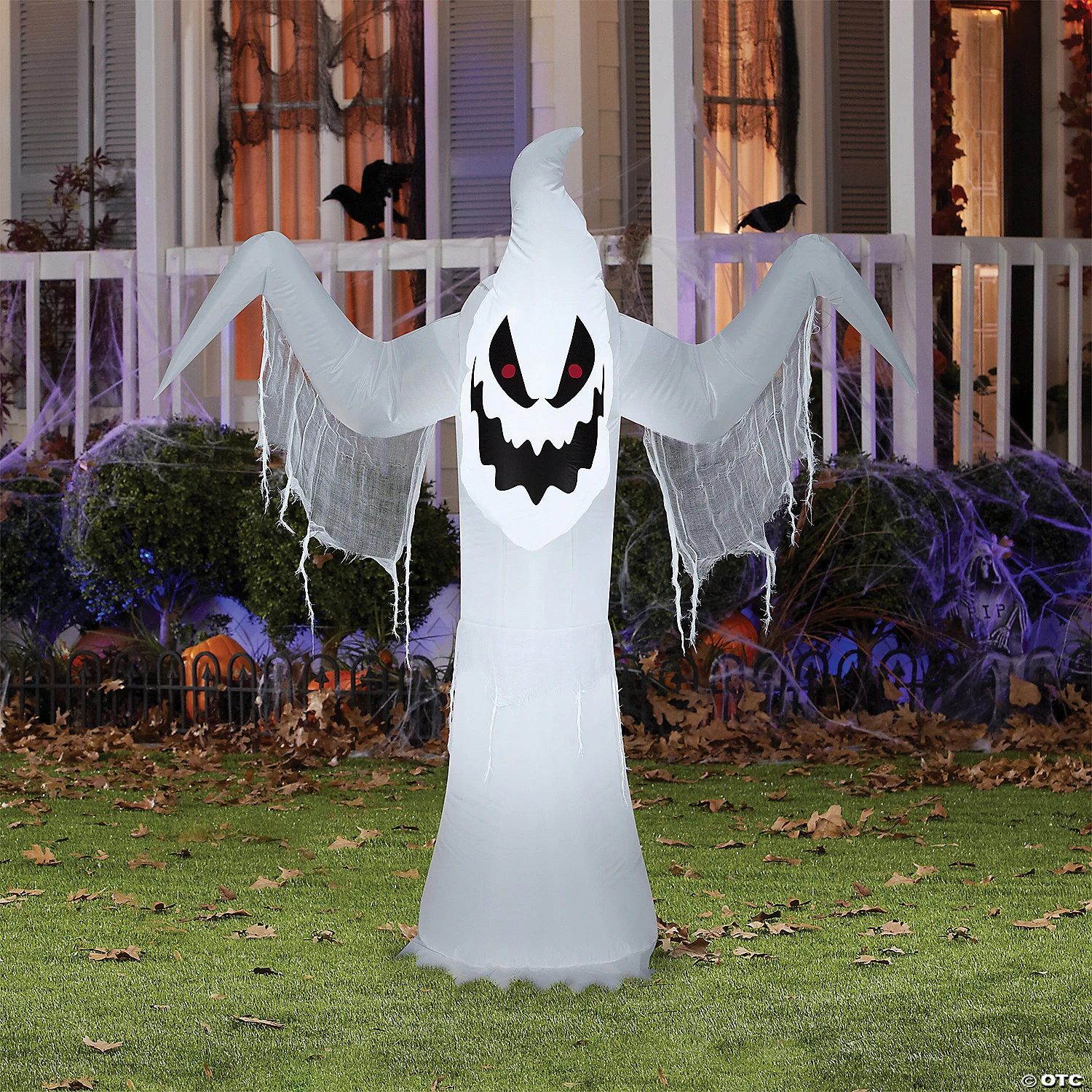 59" Blow-Up Inflatable Ghost With Built-In LED Lights Outdoor Yard Decoration 2 59" Blow-Up Inflatable Ghost With Built-In LED Lights Outdoor Yard Decoration - Image 2