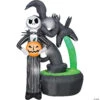 6 Ft. Blow-Up Inflatable Projection Nightmare Before Christmas Jack Skellington With Built-In LED Lights Outdoor Yard Decoration