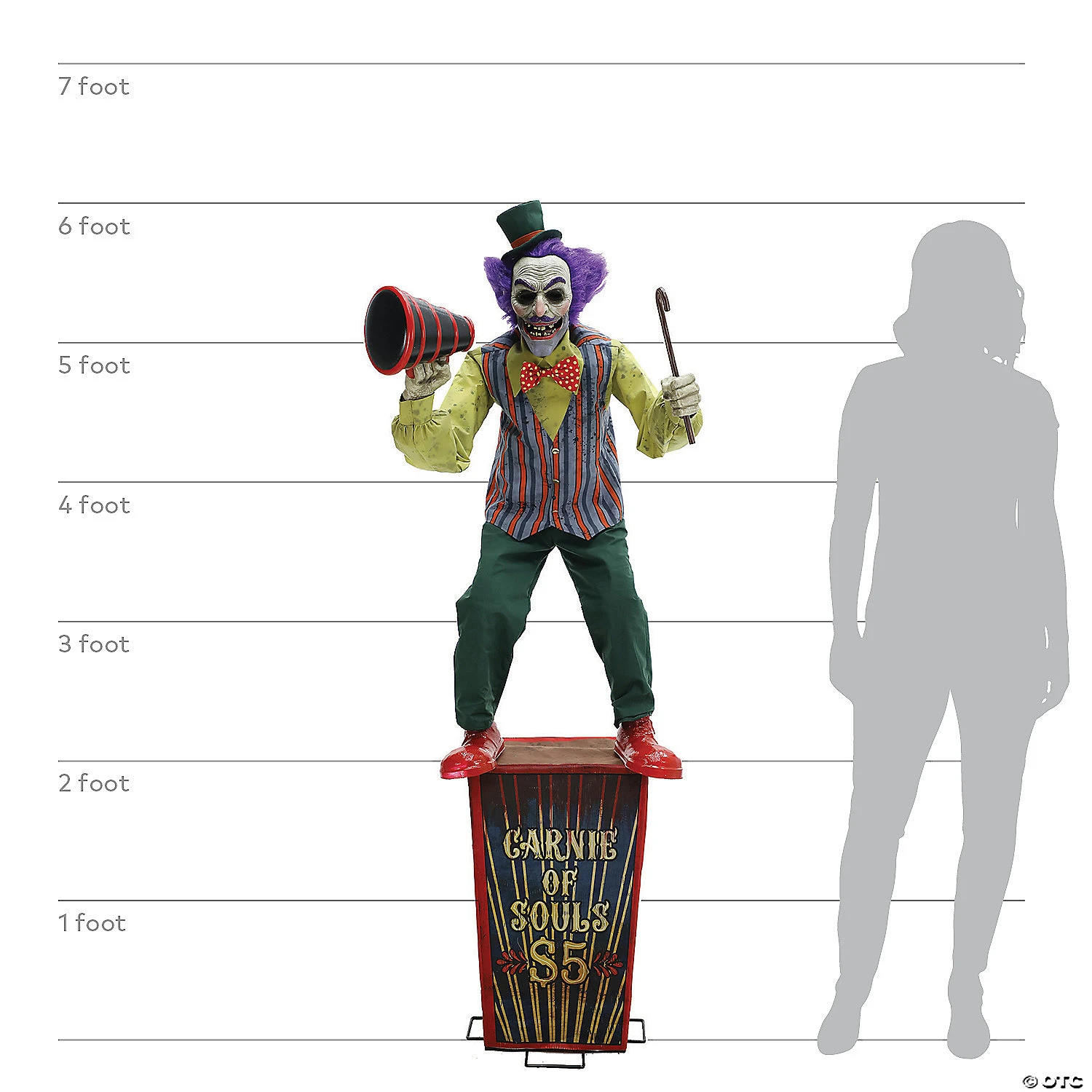 6 Ft. Servo Carnival Barker Halloween Decoration 5 6 Ft. Servo Carnival Barker Halloween Decoration - Image 5