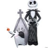 60" Blow Up Inflatable Nightmare Before Christmas Jack Skellington & Zero With House Outdoor Halloween Yard Decoration