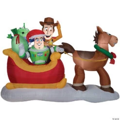 62" Toy Story With Sleigh Airblown Outdoor Yard Decoration