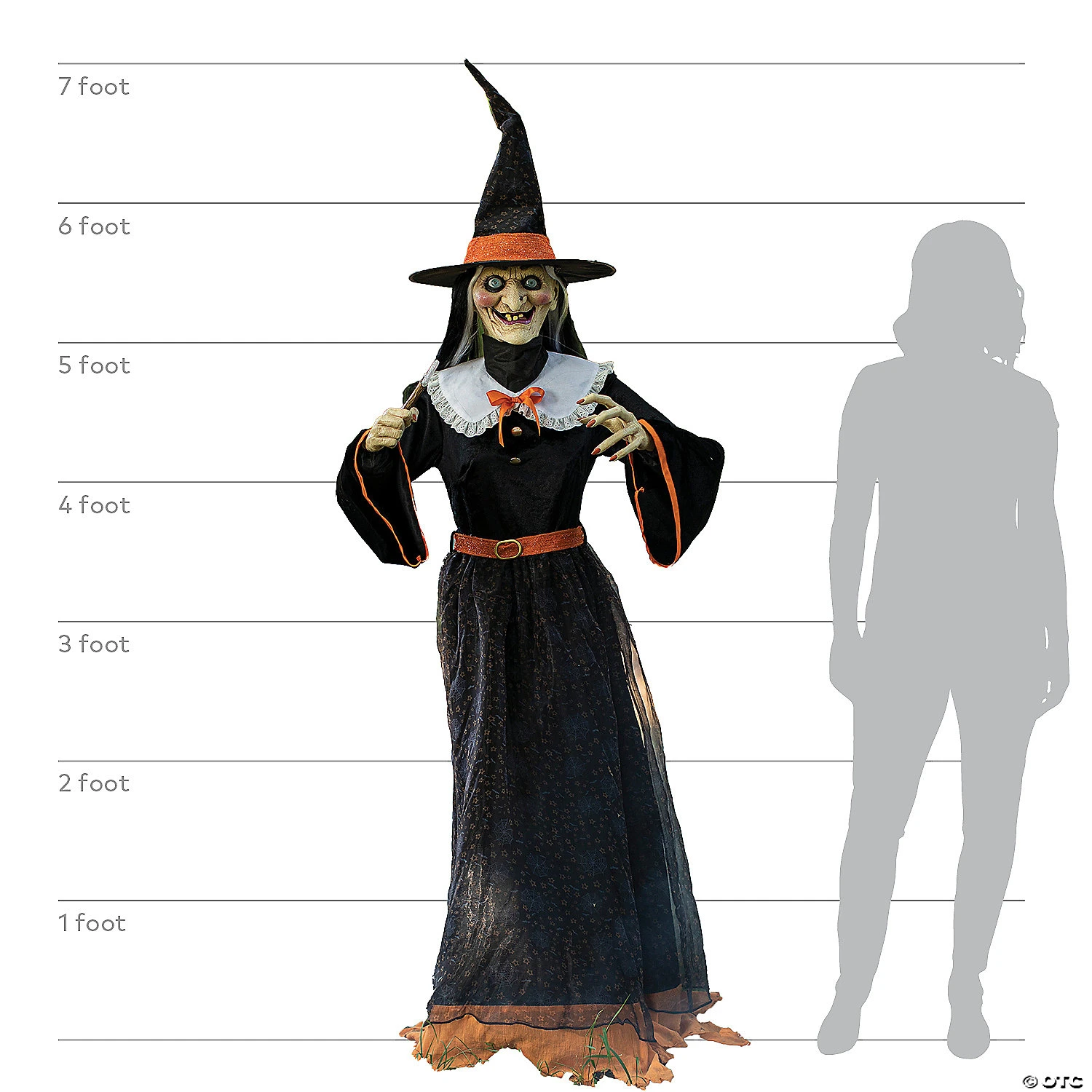 7' Animated Whimsical Witch 2 7' Animated Whimsical Witch - Image 2