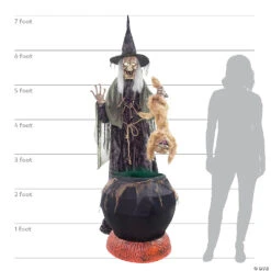 7' Cauldron Cat-Tastrophe Animated Prop Decoration -Halloween Decoration Sale 7 cauldron cat tastrophe animated prop decorationmr124457 a06