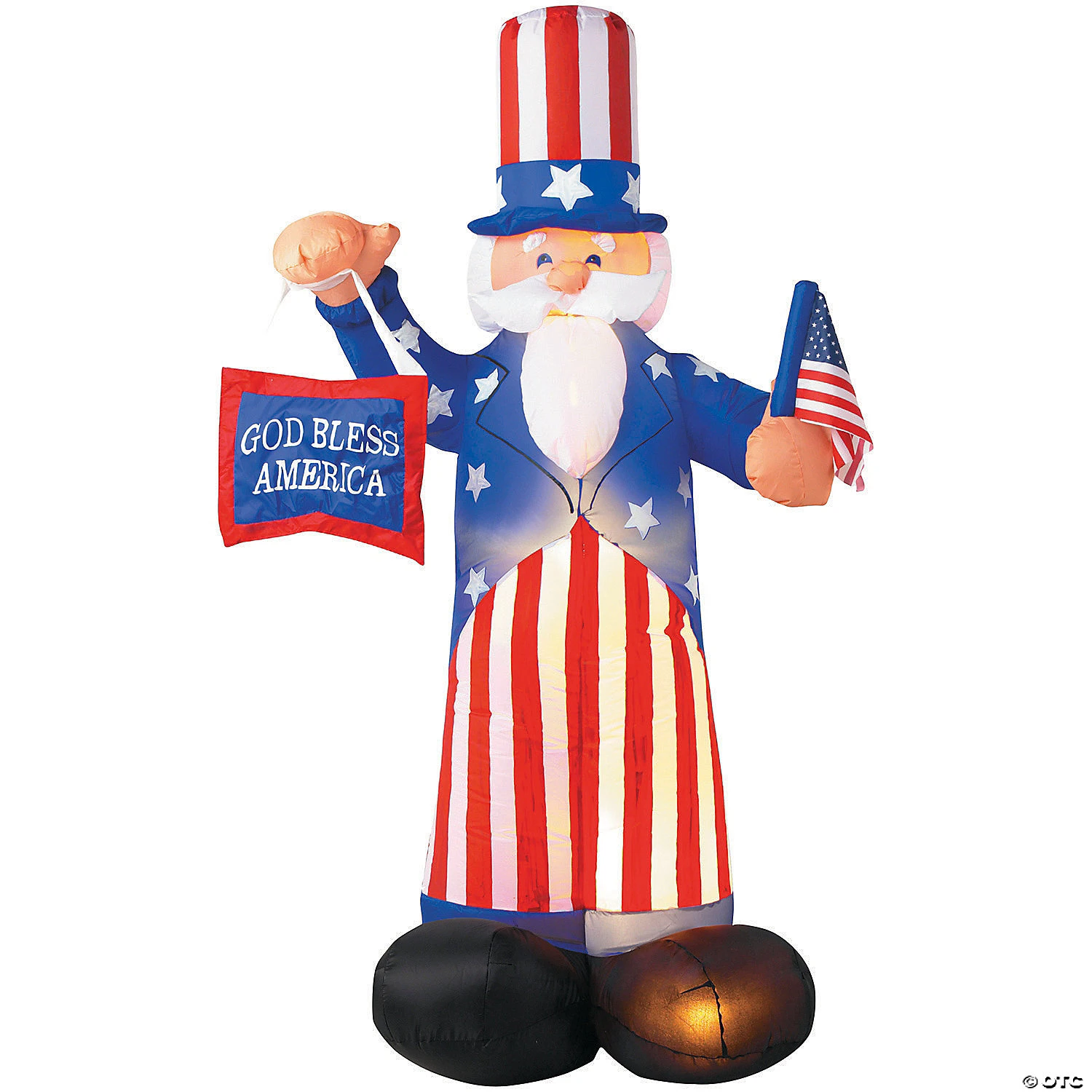 72" Airblown Light-Up Uncle Sam Outdoor Yard Decoration 1 72" Airblown Light-Up Uncle Sam Outdoor Yard Decoration