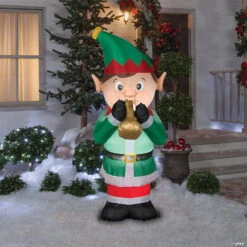 72" Blow Up Inflatable Animated Elf Playing Trumpet Outdoor Yard Decoration 3 72" Blow Up Inflatable Animated Elf Playing Trumpet Outdoor Yard Decoration -Halloween Decoration Sale 72 blow up inflatable animated elf playing trumpet outdoor yard decorationss118906g a01