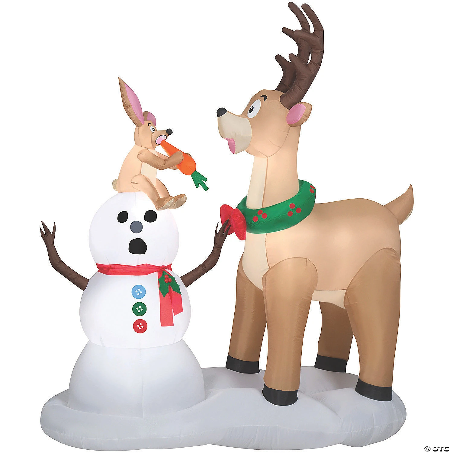 72" Blow Up Inflatable Caribou Snowman Outdoor Yard Decoration 1 72" Blow Up Inflatable Caribou Snowman Outdoor Yard Decoration