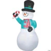 72" Blow Up Inflatable Snowman With Candy Cane Outdoor Yard Decoration