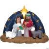 78" Blow-Up Inflatable Snowy Night Nativity With Built-In Lights Outdoor Yard Decoration