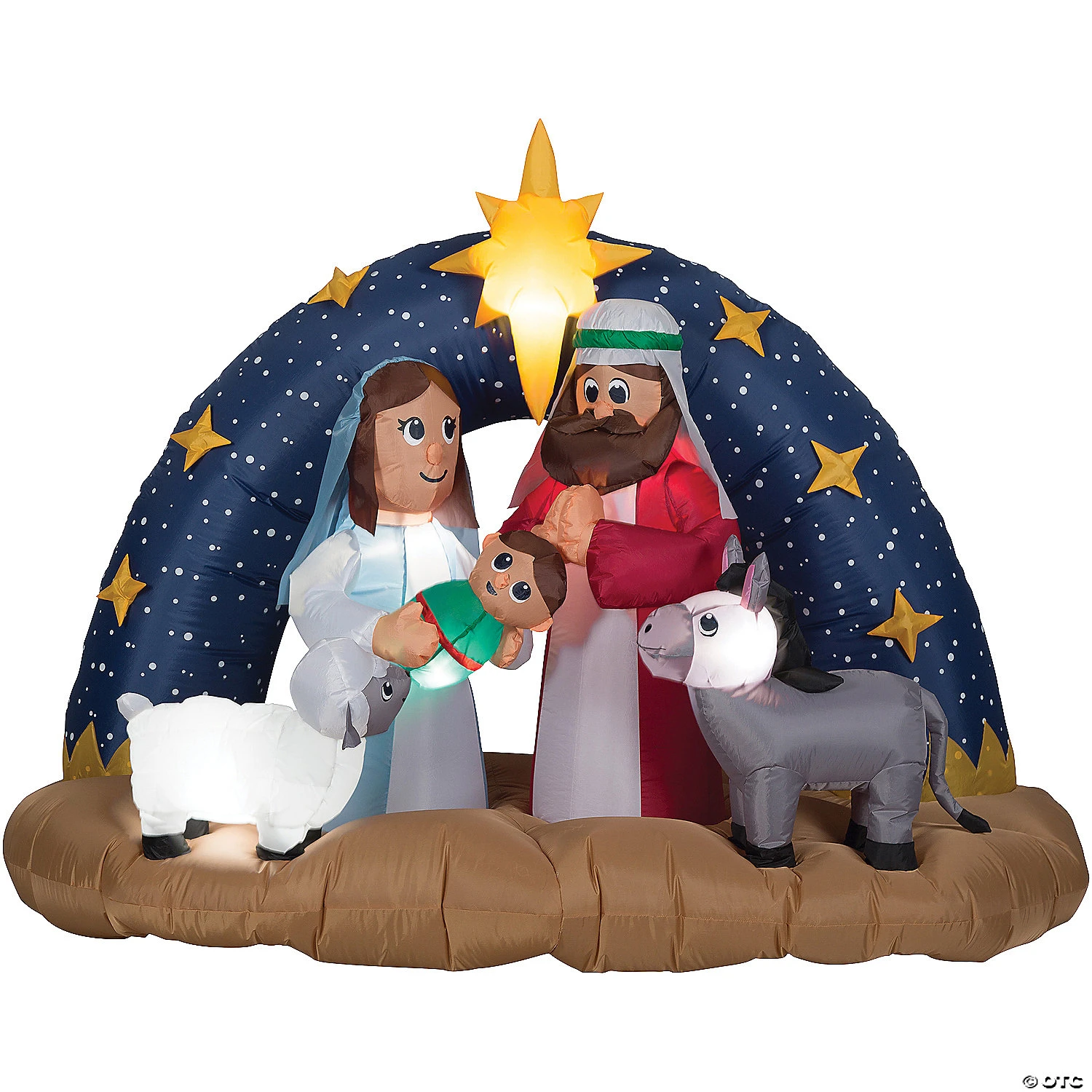 78" Blow-Up Inflatable Snowy Night Nativity With Built-In Lights Outdoor Yard Decoration 1 78" Blow-Up Inflatable Snowy Night Nativity With Built-In Lights Outdoor Yard Decoration