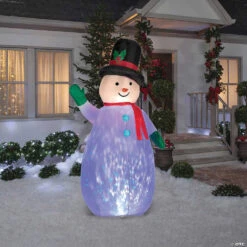 90" Blow Up Inflatable Snowman Projection Outdoor Yard Decoration -Halloween Decoration Sale 90 blow up inflatable snowman projection outdoor yard decorationss89739g a01