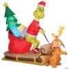 Airblown® Grinch And Max With Sleigh 78" Inflatable Christmas Outdoor Yard Decor
