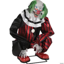 Animated Crouching Red Clown Prop -Halloween Decoration Sale animated crouching red clown propmr124650 a03