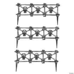 Black Skull Graveyard Fence Halloween Decoration