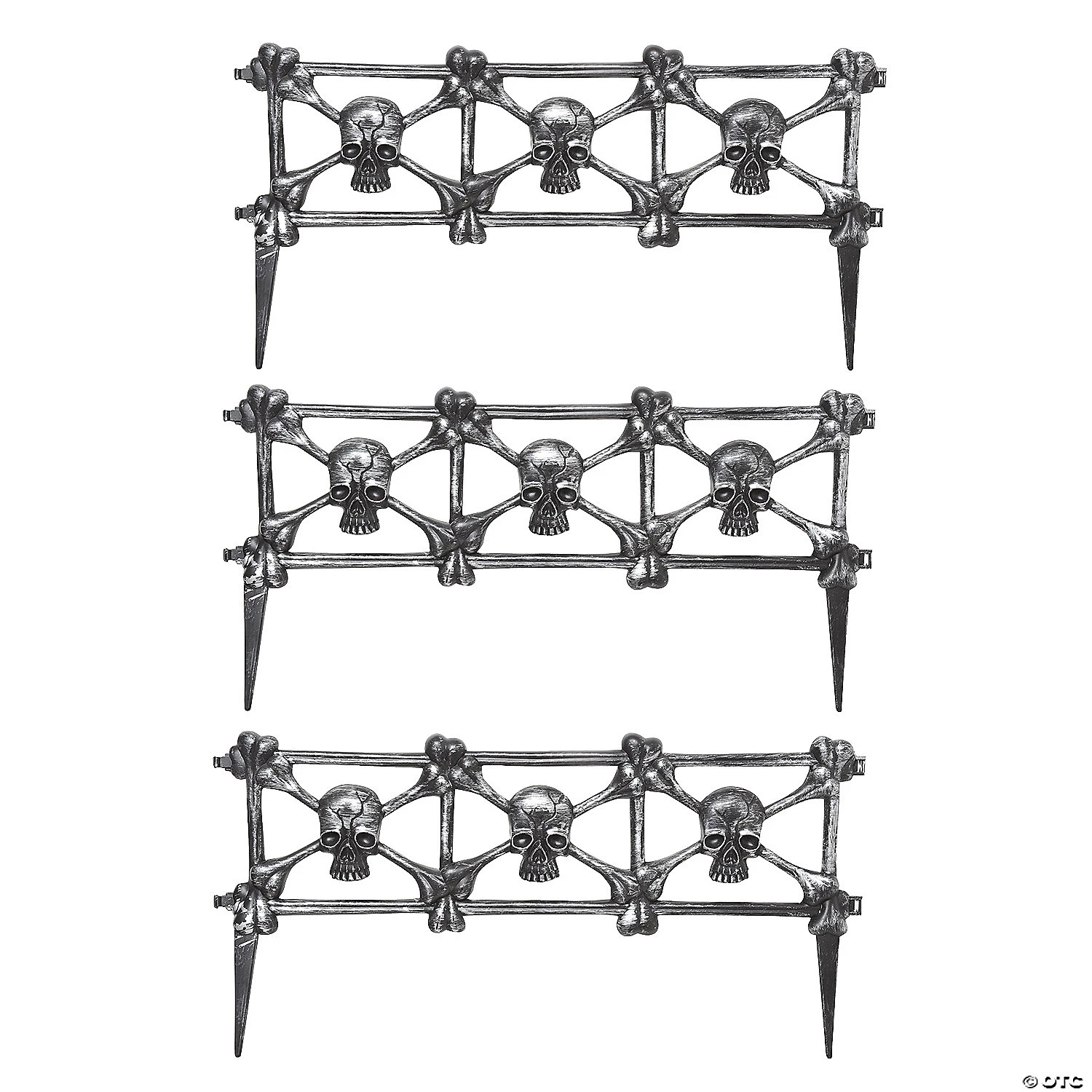 Black Skull Graveyard Fence Halloween Decoration 1 Black Skull Graveyard Fence Halloween Decoration