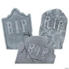 Crooked Tombstone Halloween Yard Decoration - Set Of 3
