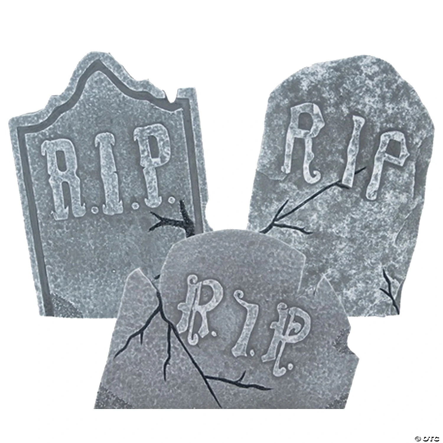 Crooked Tombstone Halloween Yard Decoration - Set Of 3 1 Crooked Tombstone Halloween Yard Decoration - Set Of 3