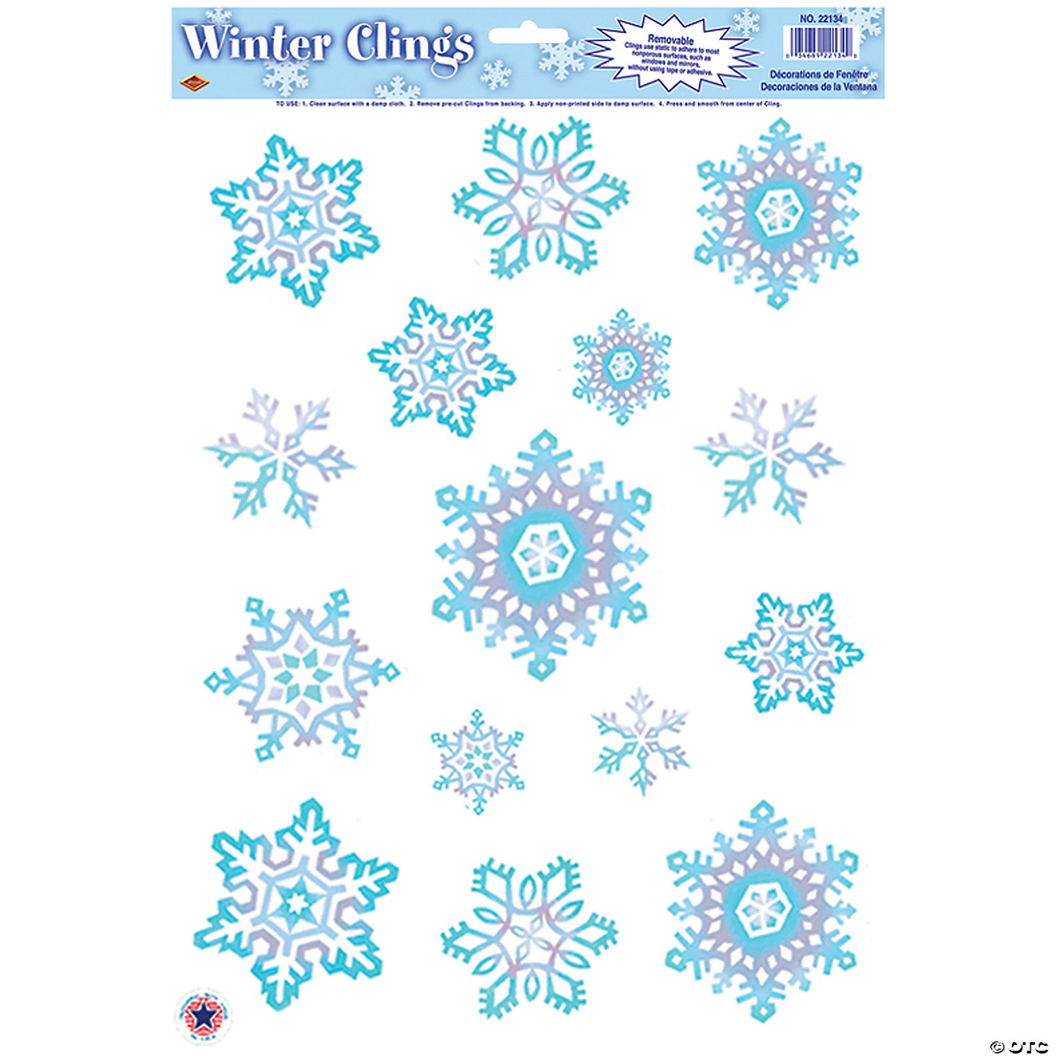 Crystal Snowflake Window Clings 1 Crystal Snowflake Window Clings