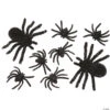 Fuzzy Spider Decorations - Set Of 8