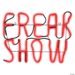 Glowing Neon LED Freak Show Light Up Sign -Halloween Decoration Sale glowing neon led freak show light up signss72732g a01