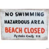 Jaws No Swimming Wood Sign