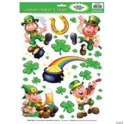 Leprechaun Shamrock Window Clings