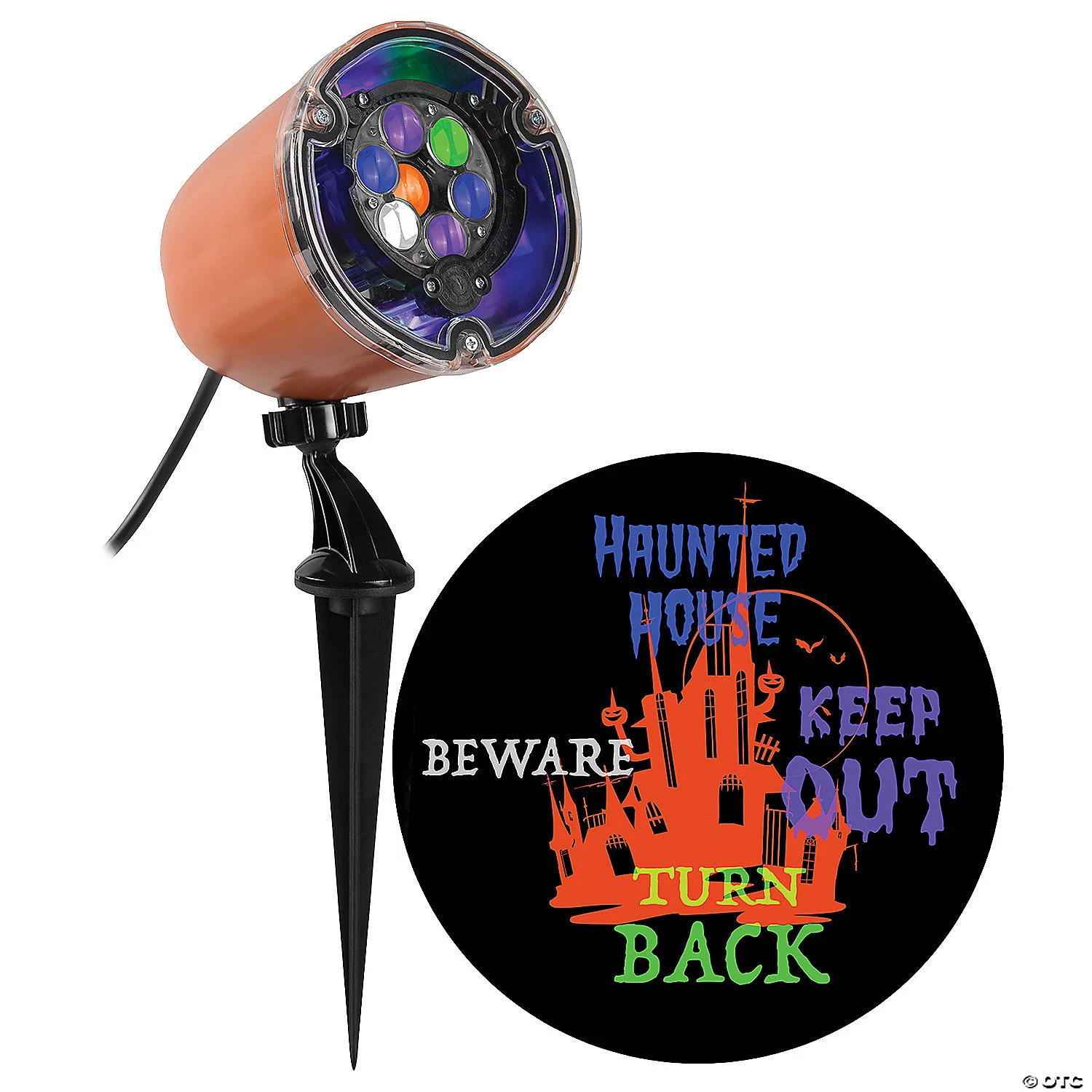 Lightshow Projection LED Haunted House With Whirling Spooky Warnings 1 Lightshow Projection LED Haunted House With Whirling Spooky Warnings