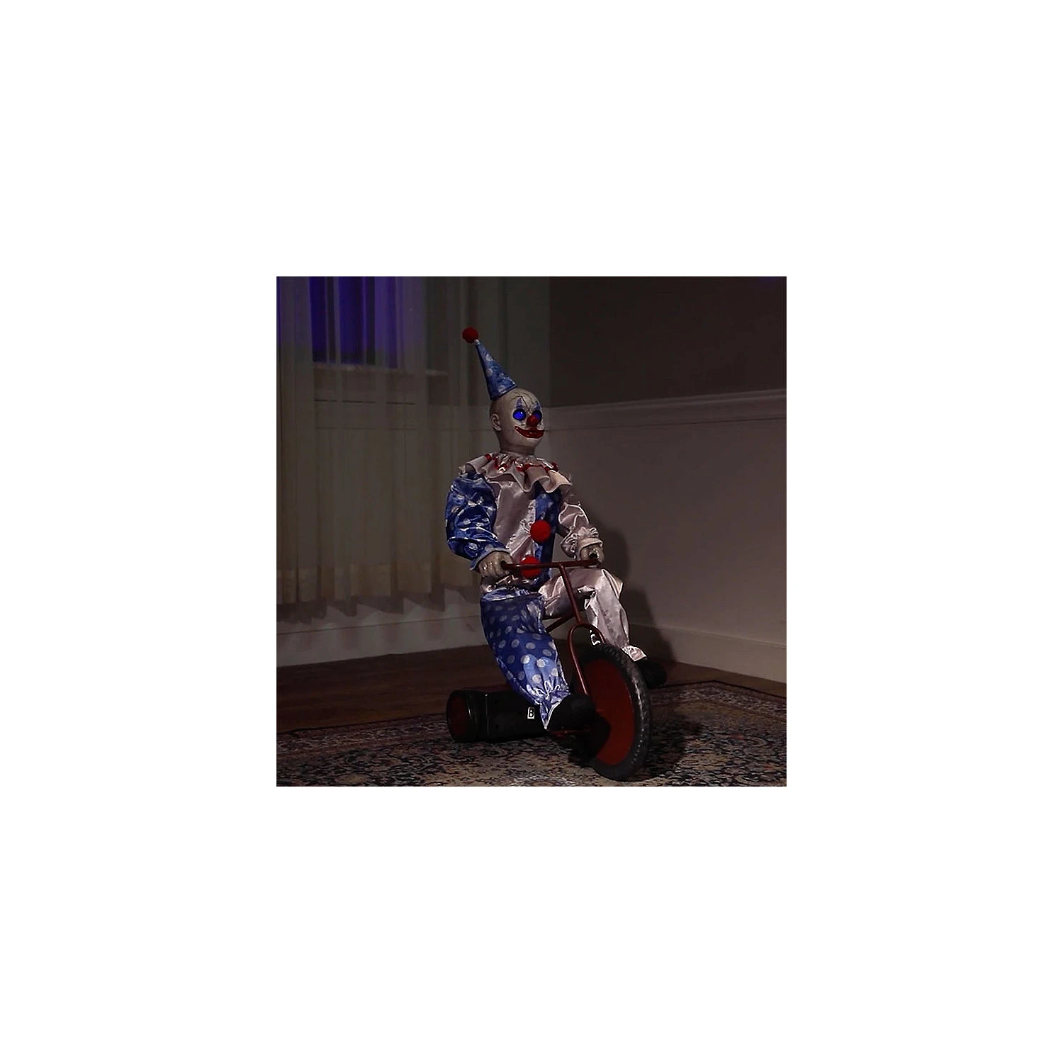 32" Tricycle Clown Doll Animated Prop Halloween Decoration 4 32" Tricycle Clown Doll Animated Prop Halloween Decoration - Image 4