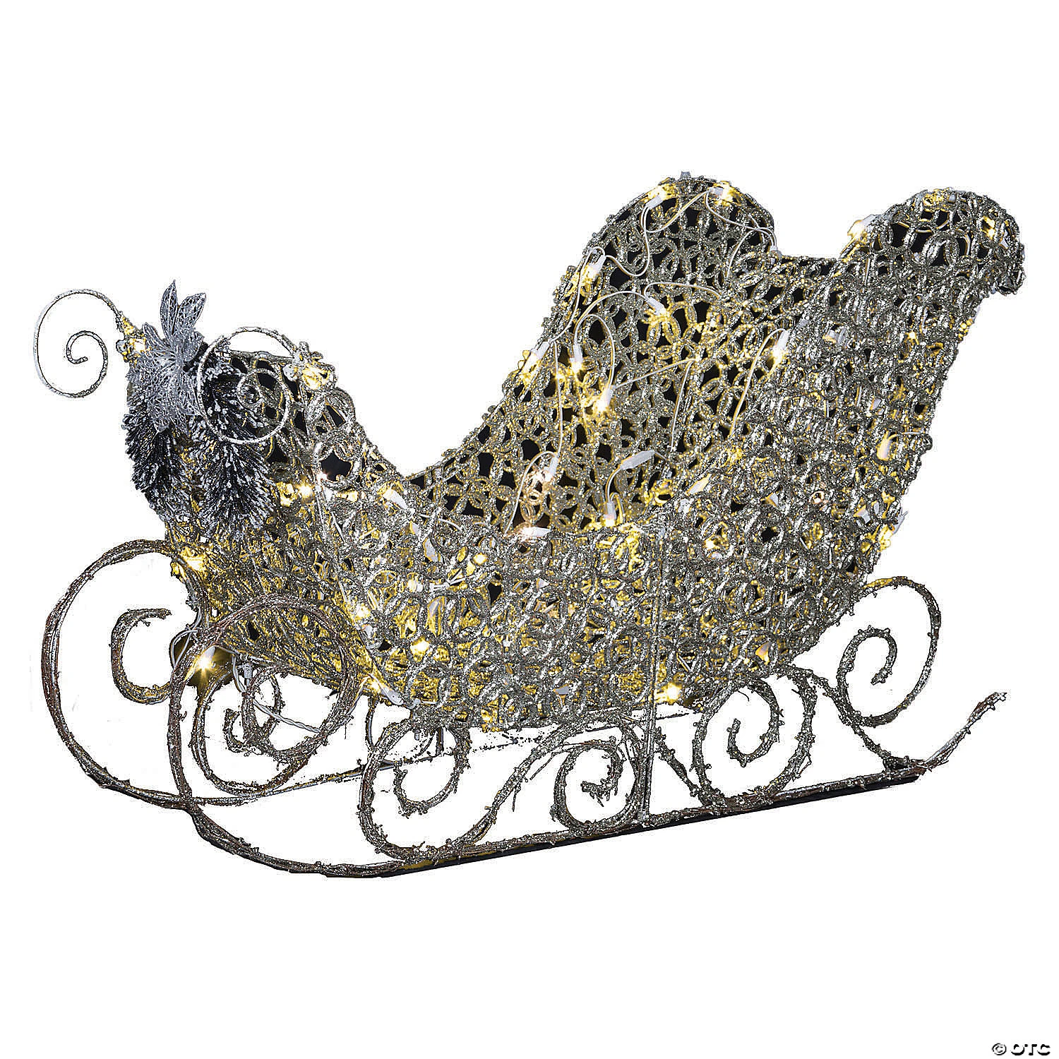 Outdoor Light-Up LED Sleigh With Sparkle Rings 1 Outdoor Light-Up LED Sleigh With Sparkle Rings