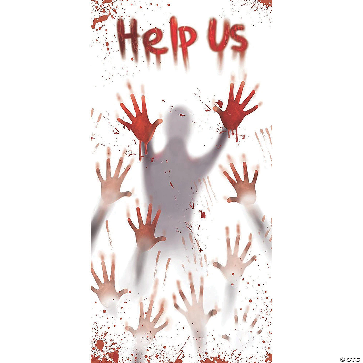 Plastic Zombie Help Us Door Cover Halloween Décor 1 Plastic Zombie Help Us Door Cover Halloween Décor