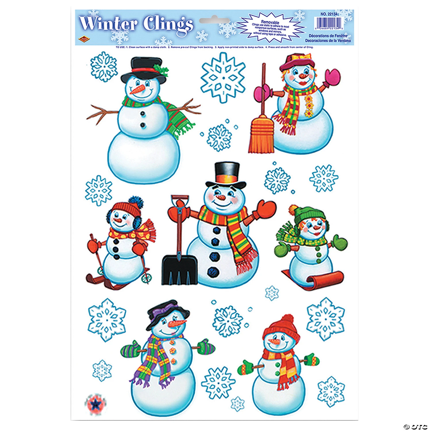 Snowman And Snowflake Window Clings 1 Snowman And Snowflake Window Clings