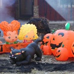 50" Blow Up Inflatable Black Cat Outdoor Halloween Yard Decoration -Halloween Decoration Sale ss64911g t01